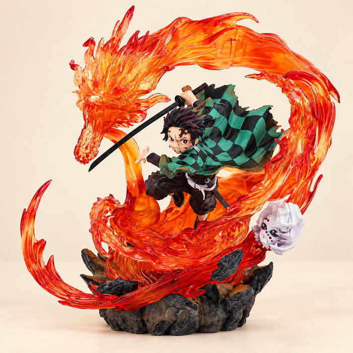 Figure Anime Spadaccino di Fiamma – Statua con Effetto Drago