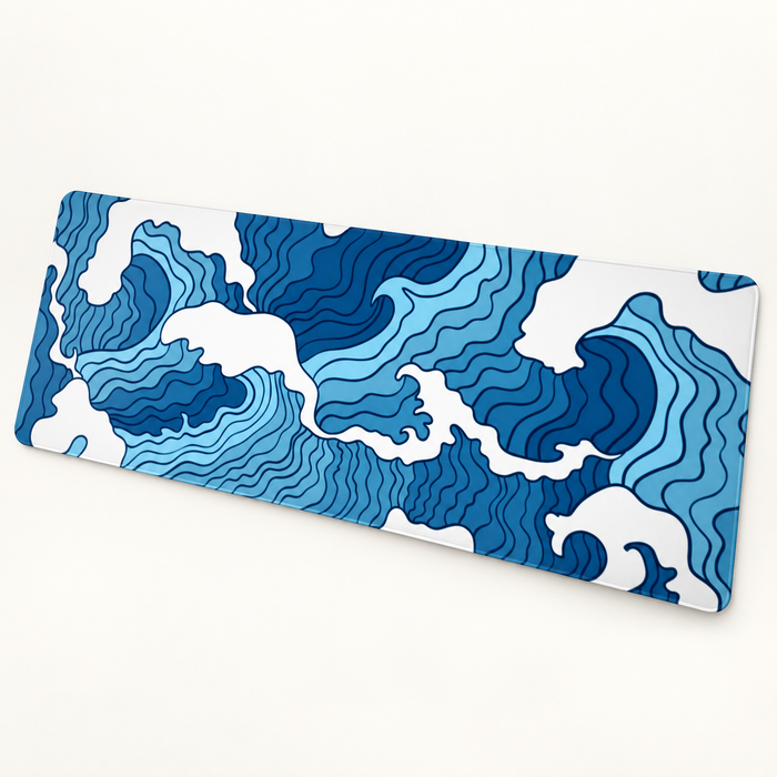 Mousepad XXL Onda Marina – Deskmat per Gaming e Ufficio