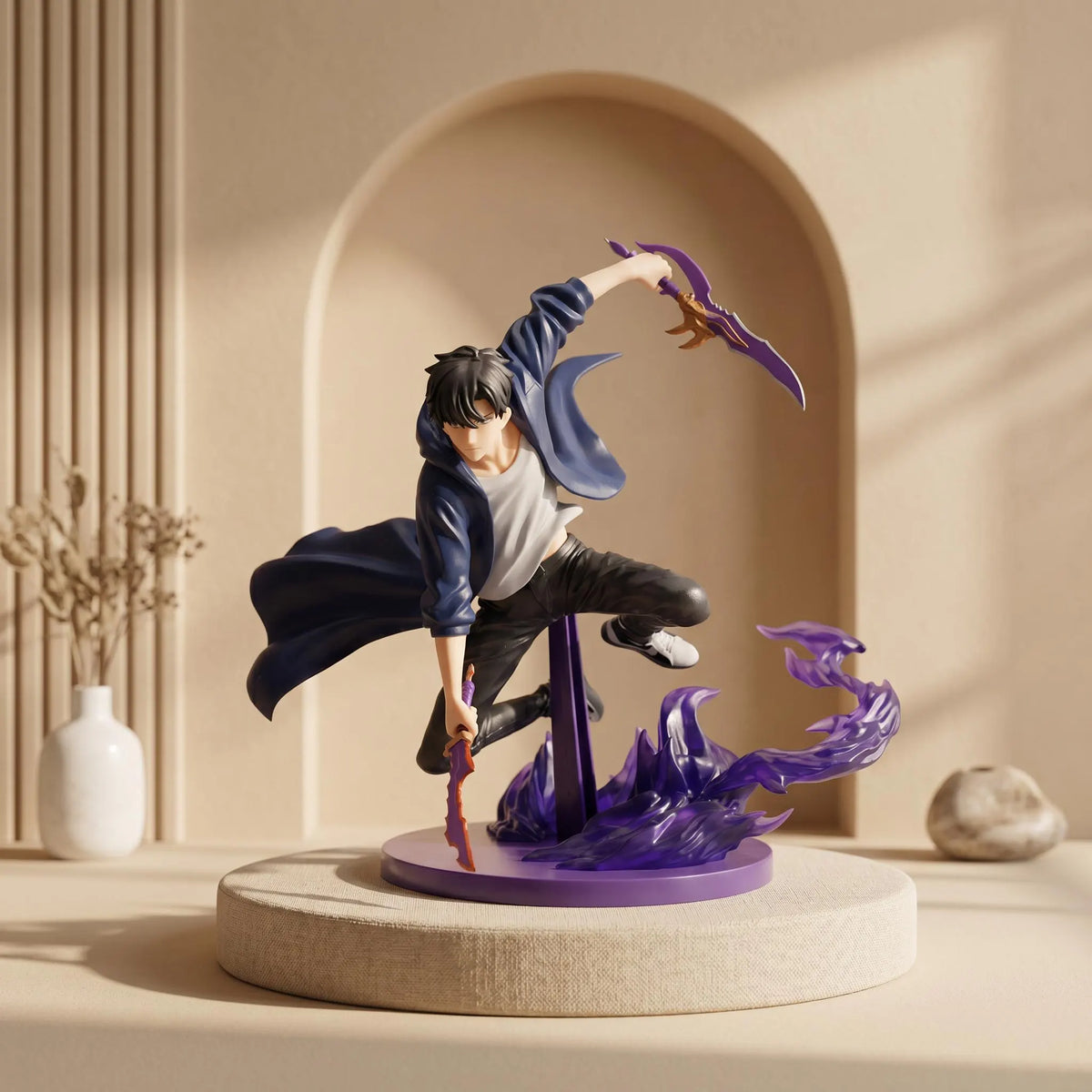 Solo Leveling Anime Figure – Sung Jinwoo, Beru and Igris Action Figurine, Collectible Manga Statue, Display Desk Decor and Gift for Fans