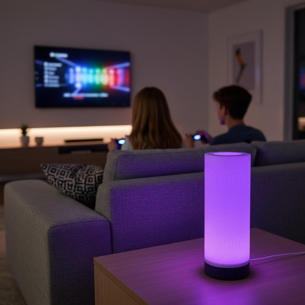 RGB Desk Lamp Ambient Lighting Home Decor with Base Color Options and Remote Control
