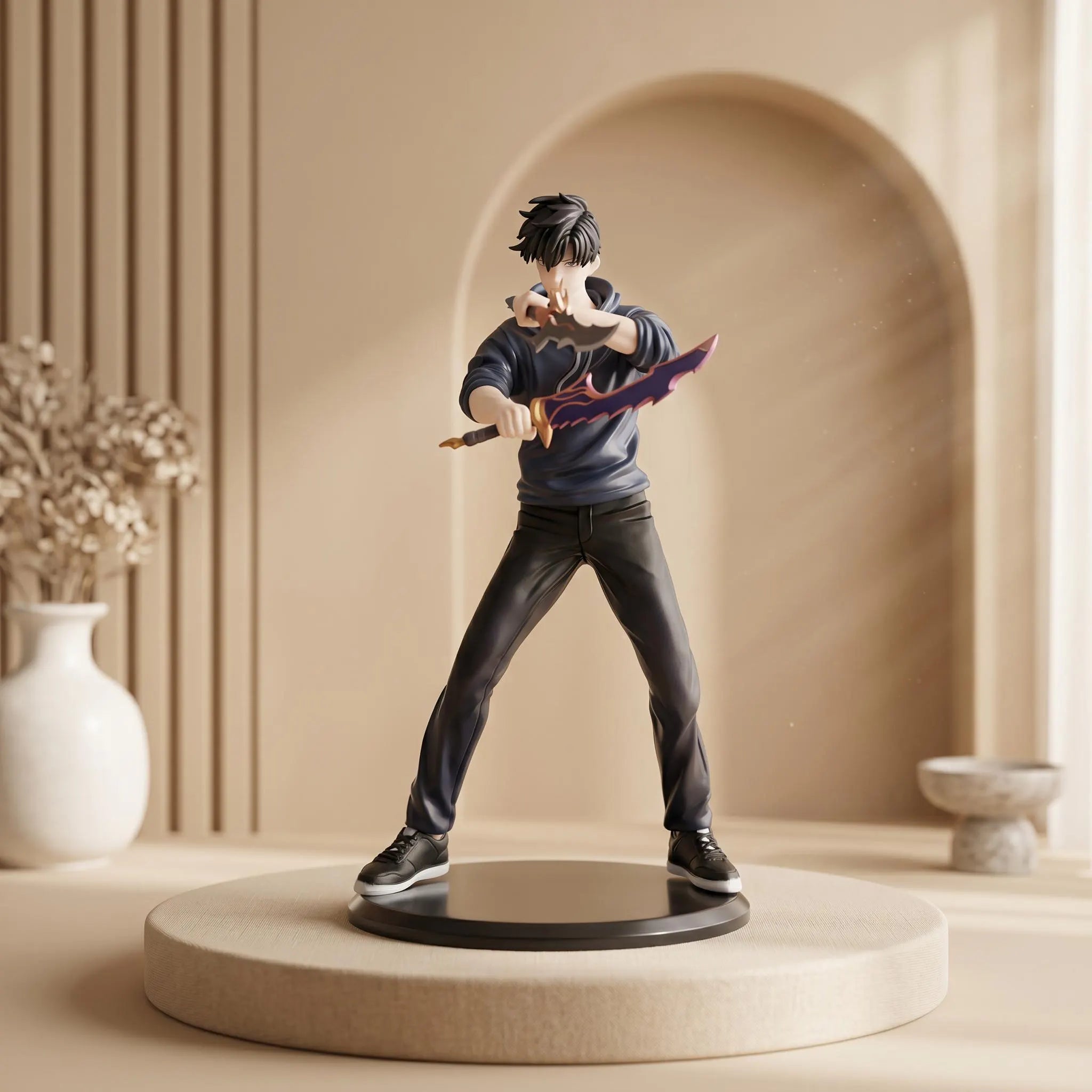 Solo Leveling Anime Figure – Sung Jinwoo, Beru and Igris Action Figurine, Collectible Manga Statue, Display Desk Decor and Gift for Fans