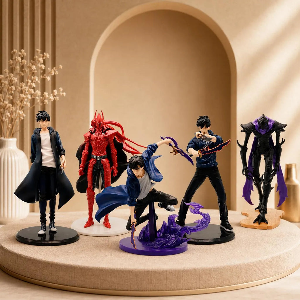 Solo Leveling Anime Figure – Sung Jinwoo, Beru and Igris Action Figurine, Collectible Manga Statue, Display Desk Decor and Gift for Fans