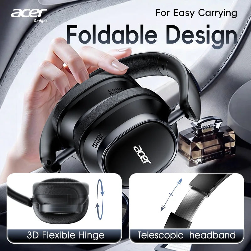 Ohr633 2026 New Model Wireless Bluetooth Headset Hifi Stereo Sound Quality Anc Call Noise Reduction Foldable and Adjustable Design Built-In High-Definition Microphone Gaming Headset
