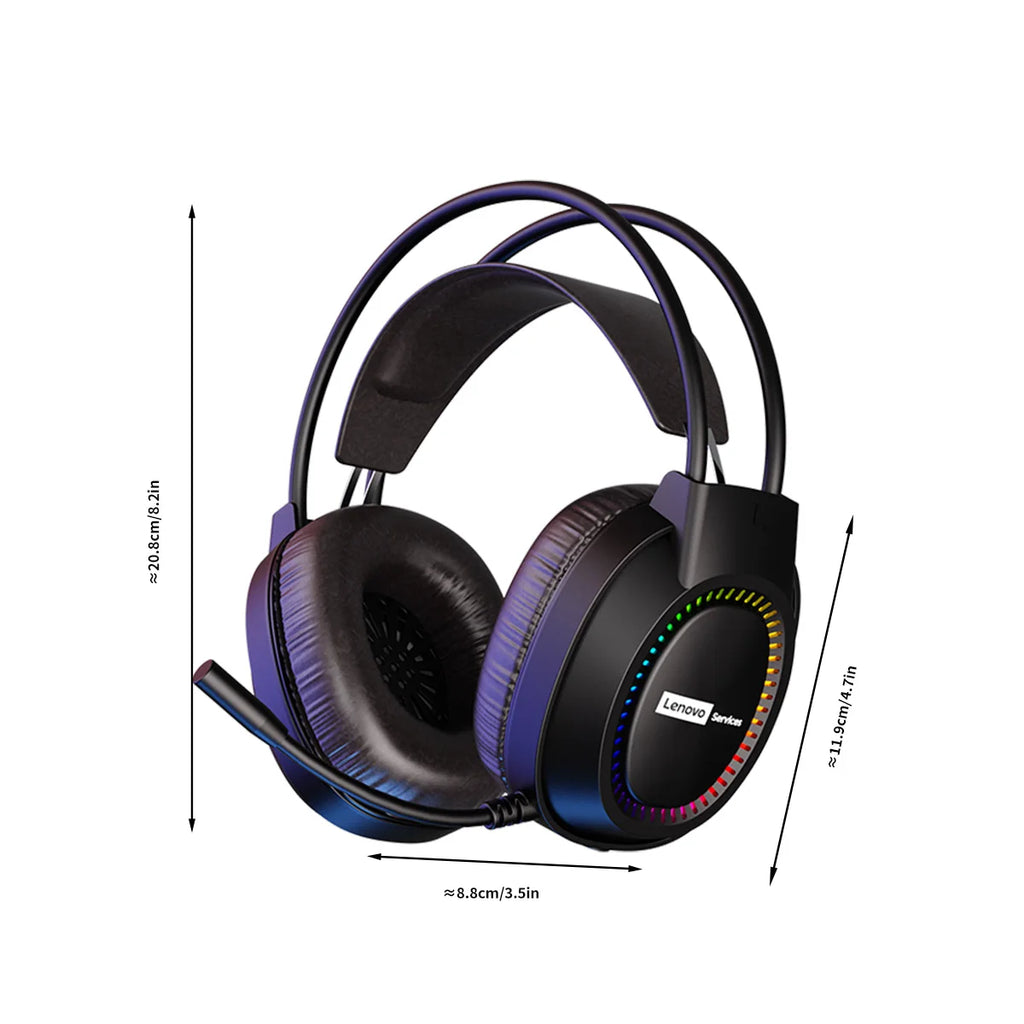 Over-Ear Headphones with Microphone, Gaming Headphones, Rgb Lighting, Cool Colorful Lights, Suitable for Desktop and Laptop Computers, Comfortable, Sound-Isolating, and Noise-Cancelling