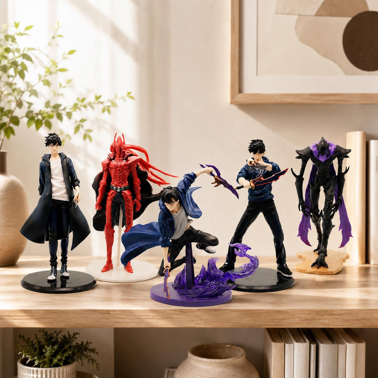 Solo Leveling Anime Figure – Sung Jinwoo, Beru and Igris Action Figurine, Collectible Manga Statue, Display Desk Decor and Gift for Fans