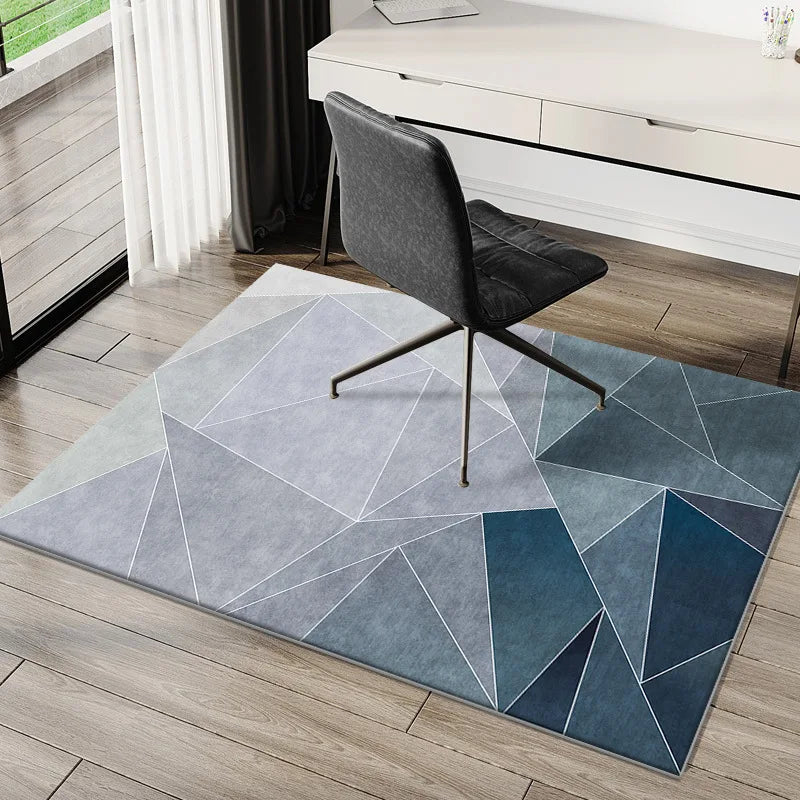 Modern Minimalist Rug for Study/Office Computer Desk Gaming Chair Anti-Slip Mat Bedroom Carpet Home Decor