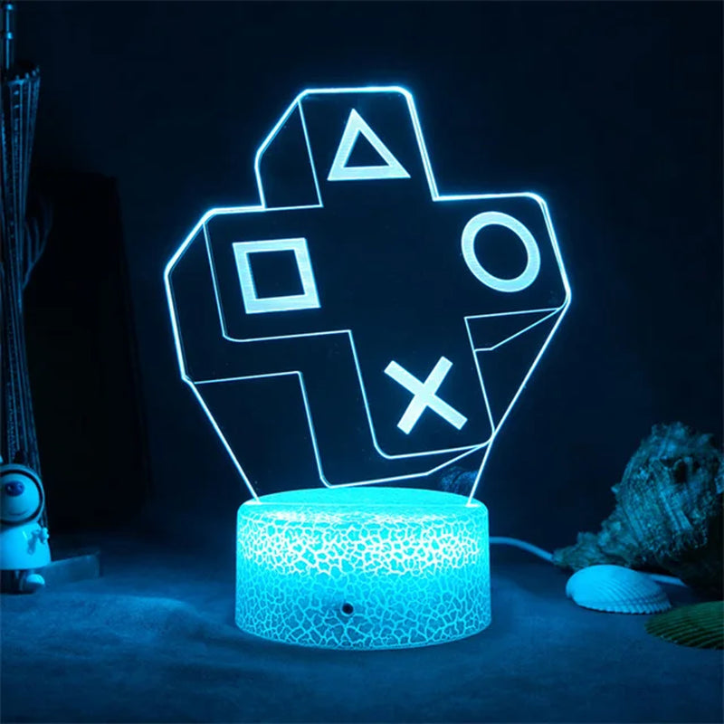 3D LED Gaming Party Setup Lamp Gaming Room Lamp Decoration USB Powered Night Light Table Lamp for Bedroom Decor Christmas Lights