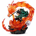Anime Flame Swordsman Figure: Dragon Effect Statue, High Detail Resin PVC Display