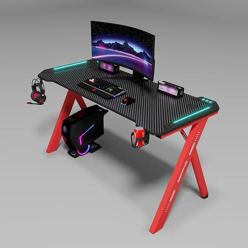 A 2024 New Design Professional Home Office Height Adjustable Computer Desk Gaming Pc Table with Rgb Light Geming Table