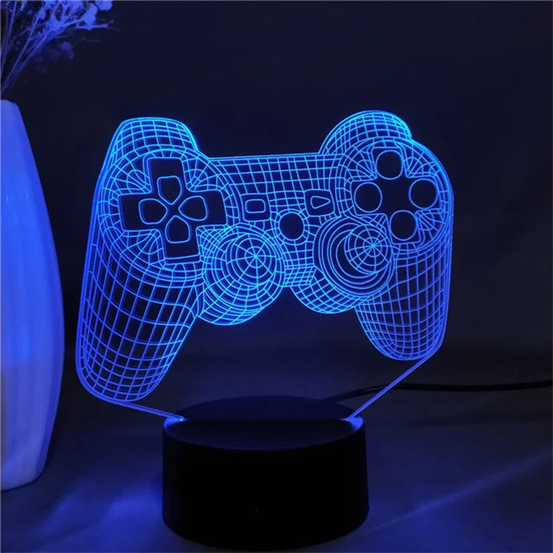 3D LED Gaming Party Setup Lamp Gaming Room Lamp Decoration USB Powered Night Light Table Lamp for Bedroom Decor Christmas Lights