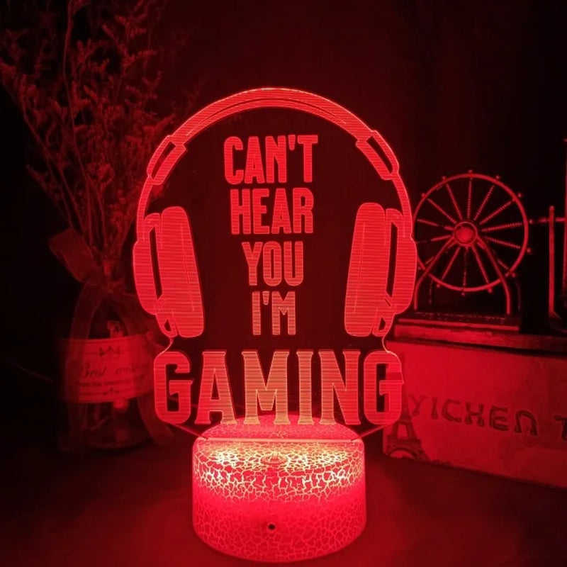 3D LED Gaming Party Setup Lamp Gaming Room Lamp Decoration USB Powered Night Light Table Lamp for Bedroom Decor Christmas Lights