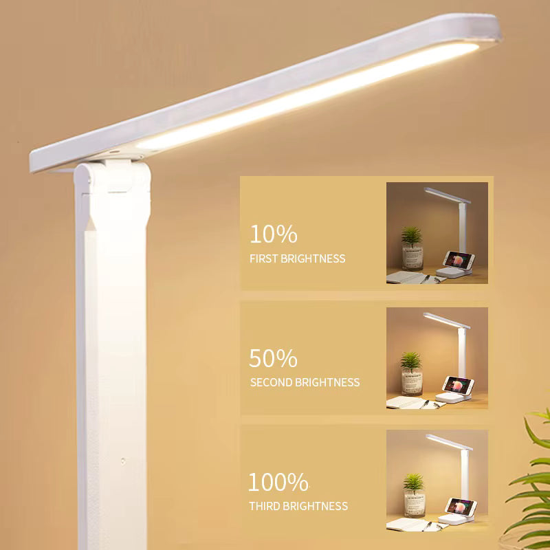 Lampada da Scrivania Pieghevole, Luce Notturna Dimmerabile con Controllo Touch USB, Lampada da Tavolo LED Ricaricabile USB per Lettura in Dormitorio Studentesco e Camera da Letto