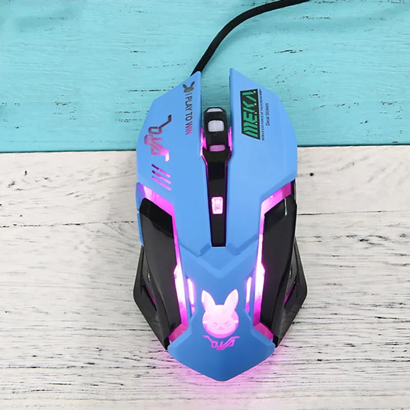 OW 6 Buttons Breathing LED Backlit Gaming Mouse D.VA  Reaper Wired Computer Mouse For Overwatch pc Gamer Mice Gaming Mice Gamer
