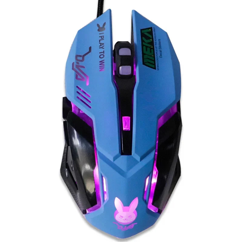 OW 6 Buttons Breathing LED Backlit Gaming Mouse D.VA  Reaper Wired Computer Mouse For Overwatch pc Gamer Mice Gaming Mice Gamer