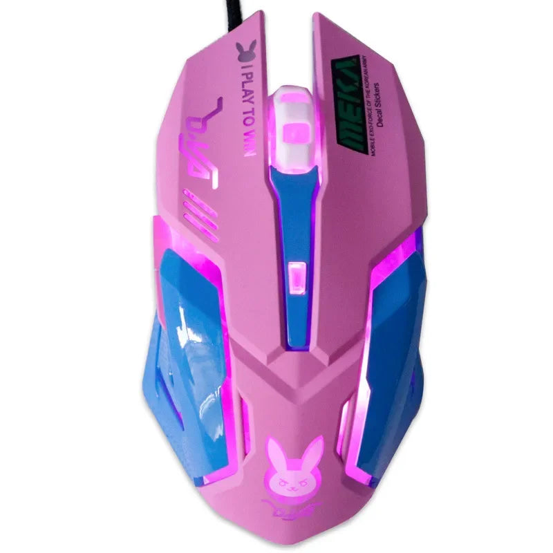 OW 6 Buttons Breathing LED Backlit Gaming Mouse D.VA  Reaper Wired Computer Mouse For Overwatch pc Gamer Mice Gaming Mice Gamer
