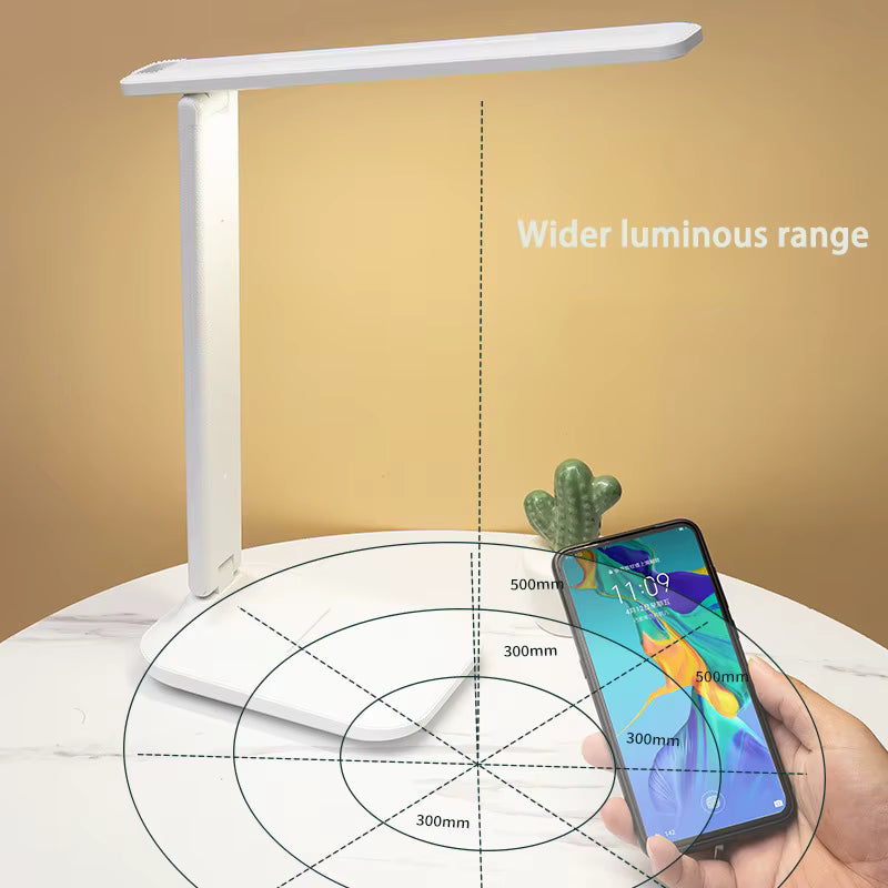 Lampada da Scrivania Pieghevole, Luce Notturna Dimmerabile con Controllo Touch USB, Lampada da Tavolo LED Ricaricabile USB per Lettura in Dormitorio Studentesco e Camera da Letto