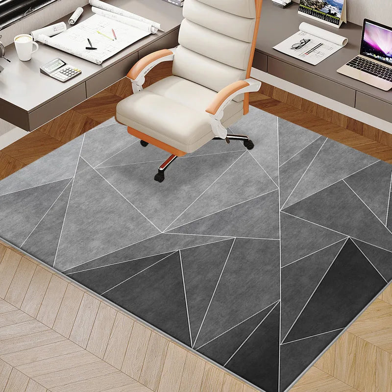 Modern Minimalist Rug for Study/Office Computer Desk Gaming Chair Anti-Slip Mat Bedroom Carpet Home Decor