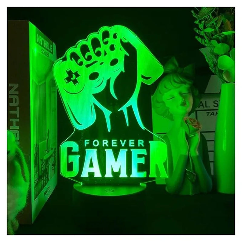 3D Night Lamp Gaming Room Desk Setup Lighting Decor on the Table Pro Gamer Icon Logo Bedroom Sensor Light for Kids Bedside Gift