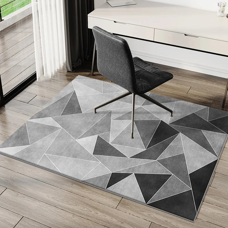 Modern Minimalist Rug for Study/Office Computer Desk Gaming Chair Anti-Slip Mat Bedroom Carpet Home Decor
