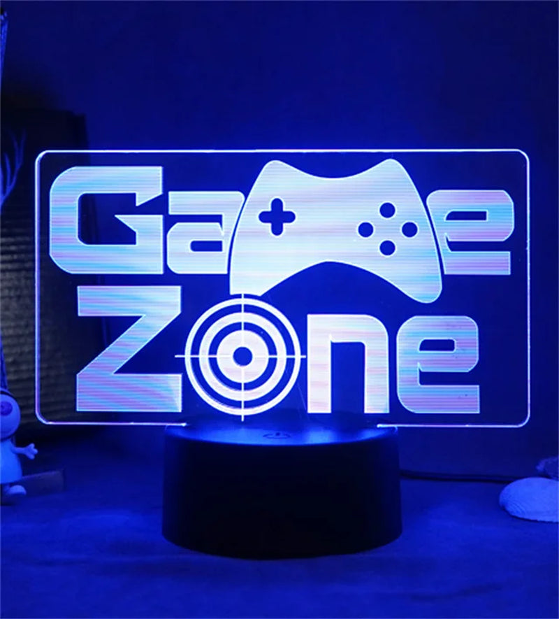 3D LED Gaming Party Setup Lamp Gaming Room Lamp Decoration USB Powered Night Light Table Lamp for Bedroom Decor Christmas Lights