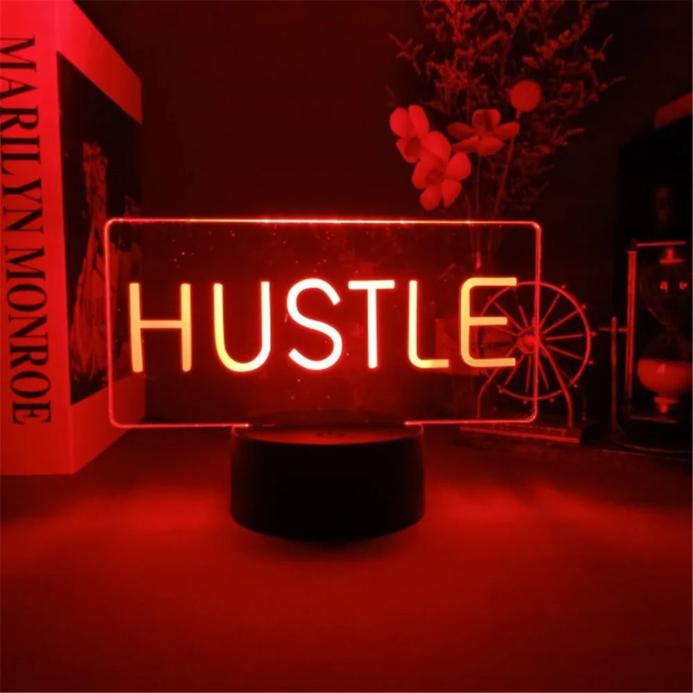 3D LED Night Light Room Decor Good Vibes Dream Open Hello Flash Neon Sign Table Lamp for Home Party Wedding Decor 7/16 Colors