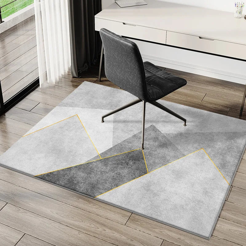 Modern Minimalist Rug for Study/Office Computer Desk Gaming Chair Anti-Slip Mat Bedroom Carpet Home Decor
