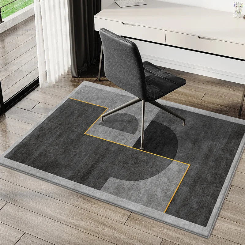 Modern Minimalist Rug for Study/Office Computer Desk Gaming Chair Anti-Slip Mat Bedroom Carpet Home Decor