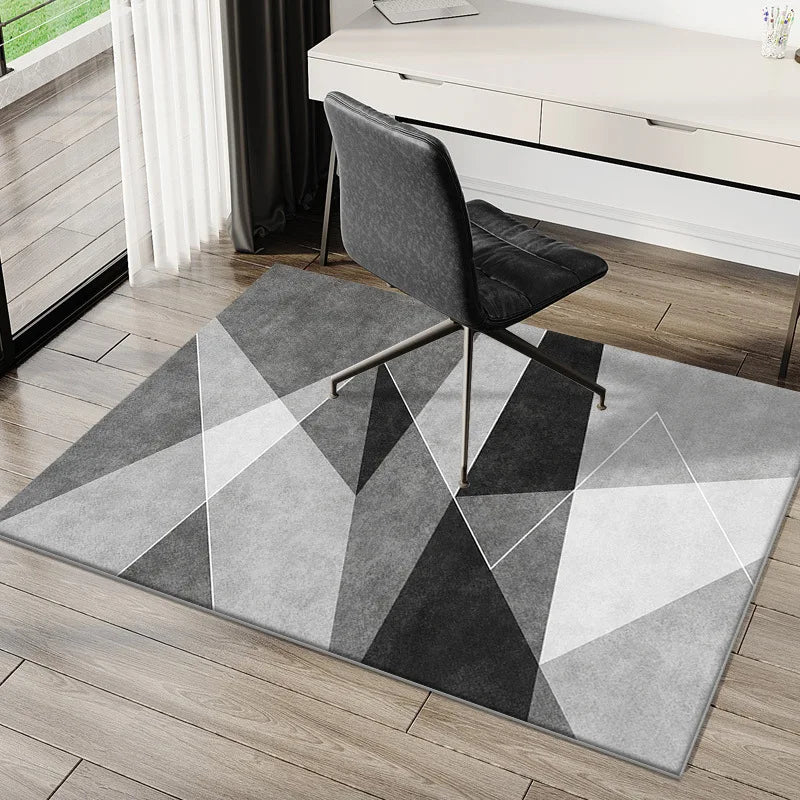 Modern Minimalist Rug for Study/Office Computer Desk Gaming Chair Anti-Slip Mat Bedroom Carpet Home Decor