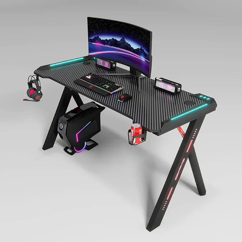 A 2024 New Design Professional Home Office Height Adjustable Computer Desk Gaming Pc Table with Rgb Light Geming Table