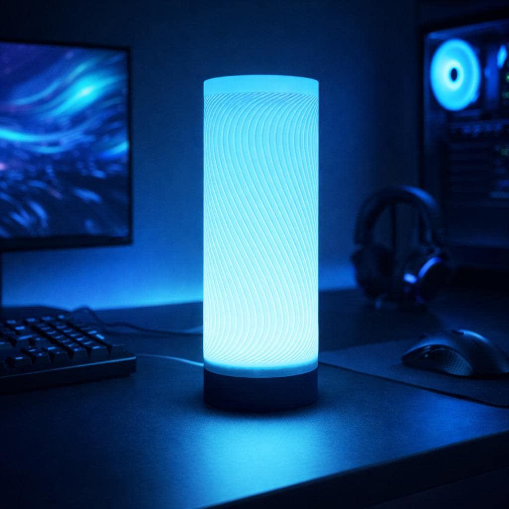 RGB Desk Lamp Ambient Lighting Home Decor with Base Color Options and Remote Control