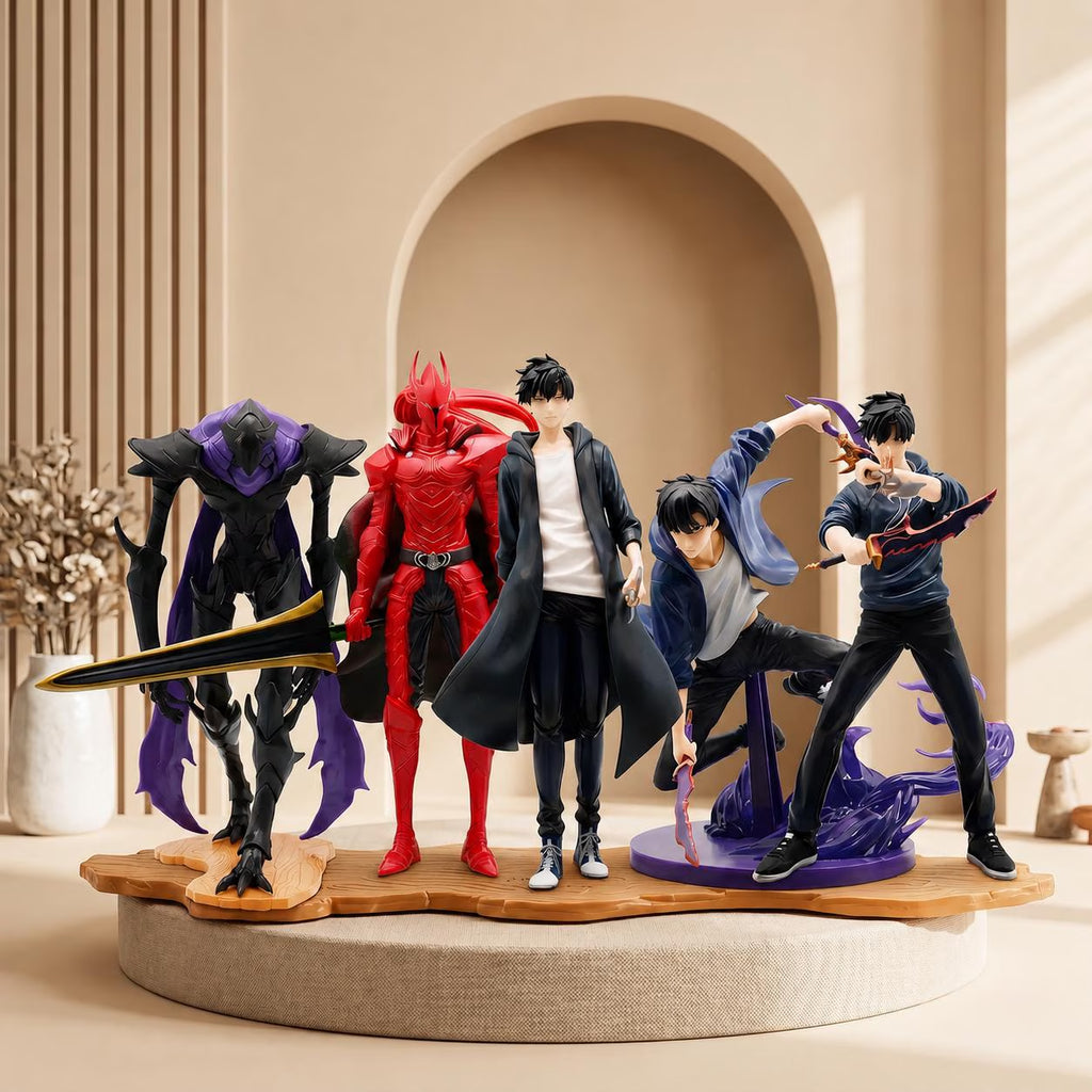 Solo Leveling Anime Figure – Sung Jinwoo, Beru and Igris Action Figurine, Collectible Manga Statue, Display Desk Decor and Gift for Fans